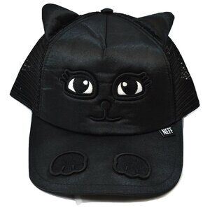 Neff Adjustable Youth Boys Girls Yumi Black Snapback Cat Cap Hat New With Tags